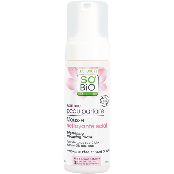 SO'BiO étic - Peau parfaite - Brightening cleansing foam - Organic,  Ecocert, Vegan 150 ml