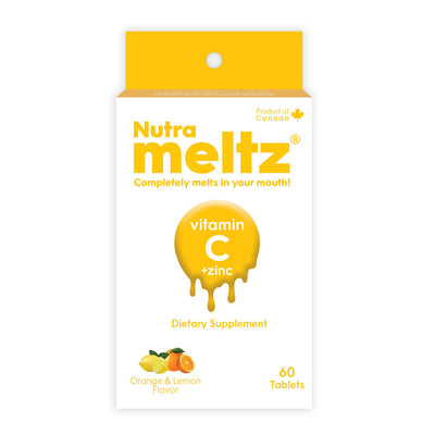 Nutrameltz Vitamin C + Zinc | Boosts Immune System & Help fight off Infections | 60 Tablets