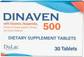Dulac Dinaven 500, Micronized Diosmin Hesperidin Dietary Supplement 1000mg per serving, Horse Chestnut Extract, Butcher’s Broom & Red Grape Extract, Leg Circulation Support, 30 Tablets, Made in Italy