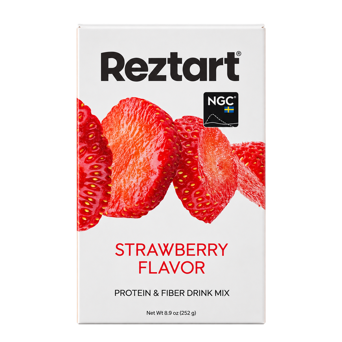 Reztart - Protein and Fiber-Rich Powder Shake with NGC®, Strawberry Flavor