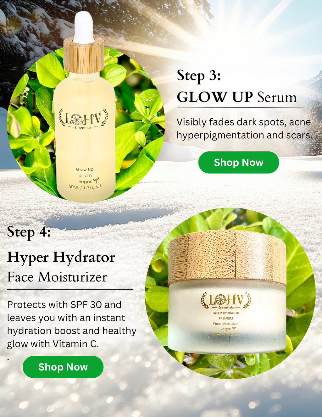 LOHV ESSENTIALS - PREMIUM 100% VEGAN GLOW UP Toner Serum With Hyaluronic Acid + Niacinamide + Camellia Leaf + Vitamin E + Rose Water