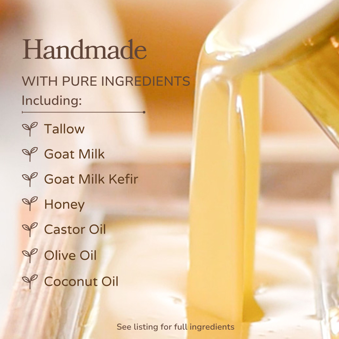Pretty Farm Girl  - Milk + Honey Fragrance Free Handmade Tallow and Goat Milk Soap Bar
