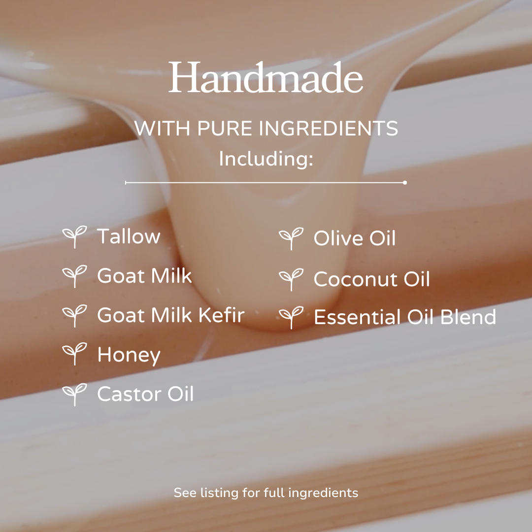 Pretty Farm Girl - Pink Salt + Grapefruit Cleansing Bar Handmade Tallow and Goat Milk Soap Bar
