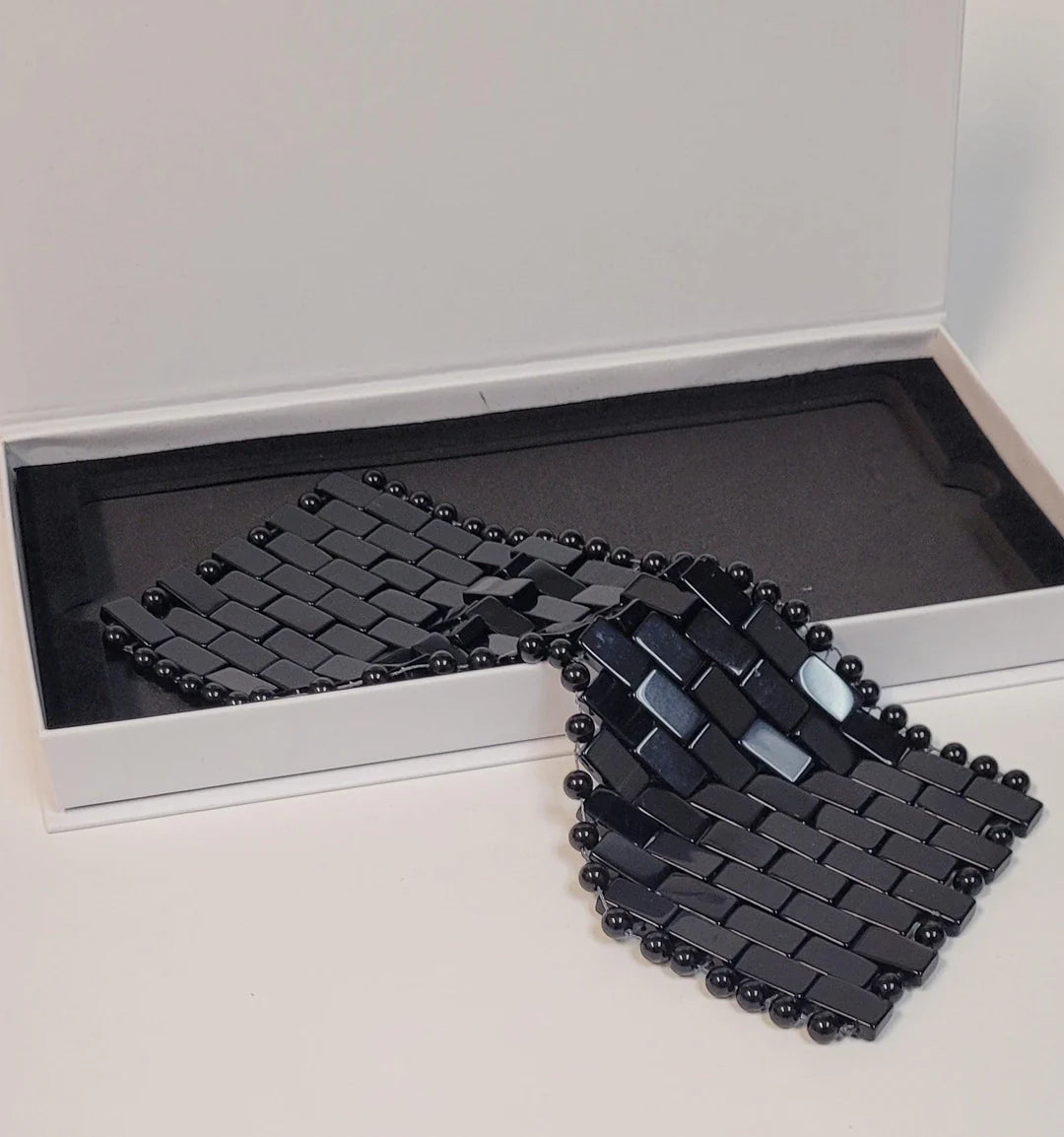 Obsidian Gemstone Eye Mask - Handmade