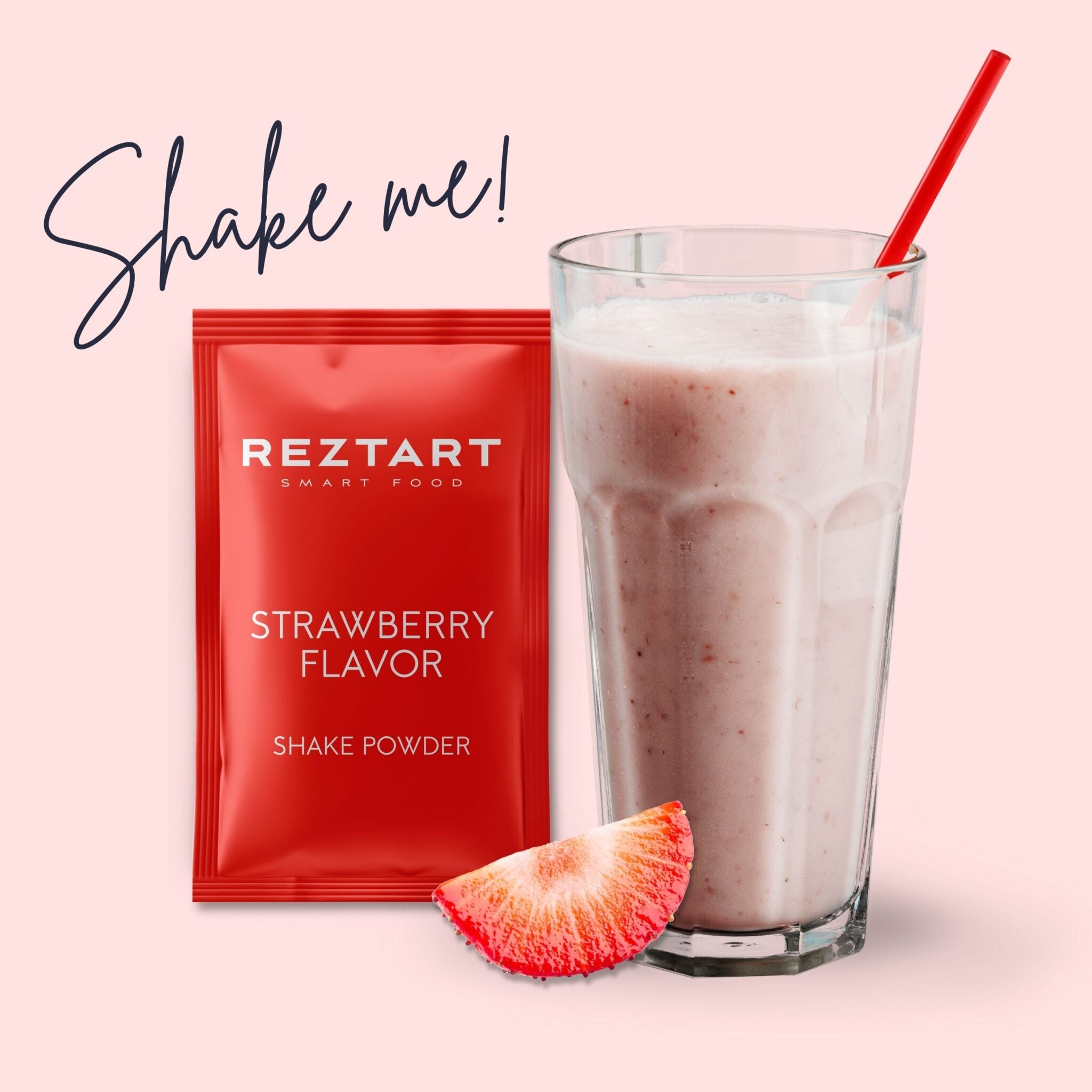 Reztart - Protein and Fiber-Rich Powder Shake with NGC®, Strawberry Flavor