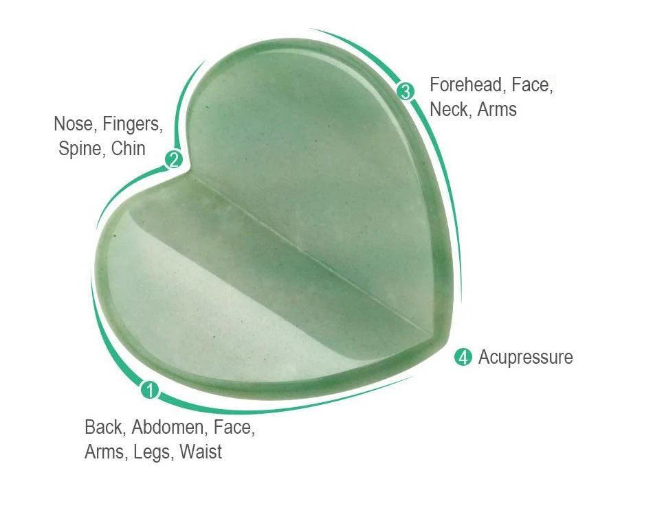 Jade Heart Facial Gua Sha Scraping Massage Tool