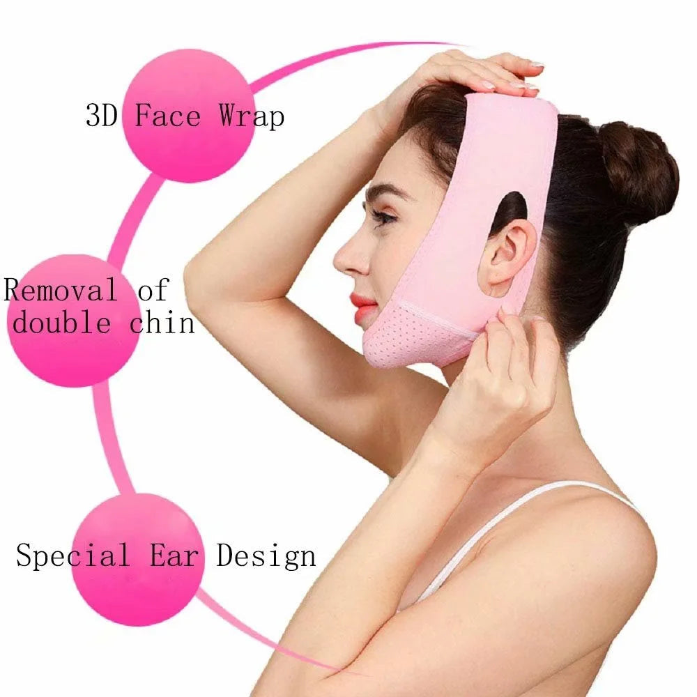 Reusable V Line Mask,V Shaped Face Mask for Sagging,Refined Jawline Support Strap,Adjustable Facial Slimming Strap,Chin up & Face Lifting Belt