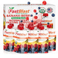 FastBlast - Fruit Smoothie Pouches Banana Berry - 1 Pack, 12 Pcs USDA Organic Gluten Free Snacks for Adults, No Added Sugar, Intermittent Fasting Support, Protein Pouches Adult Meal Replacement