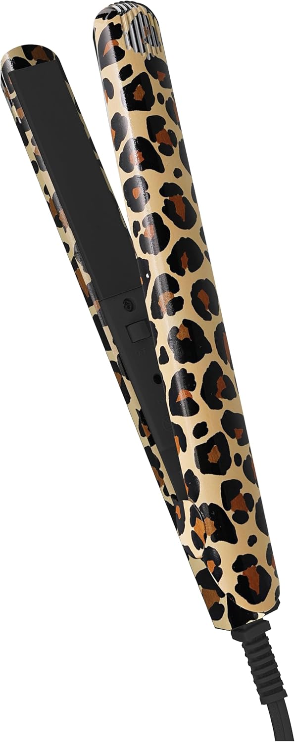 Hollywood Xpressions Mini Flat Iron Hair Straightener, Ceramic Heated Plates  (Leopard Print)