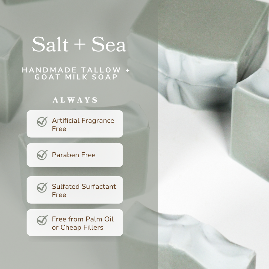 Pretty Farm Girl - Salt + Sea Bar Handmade Tallow and Goat Milk Soap Bar