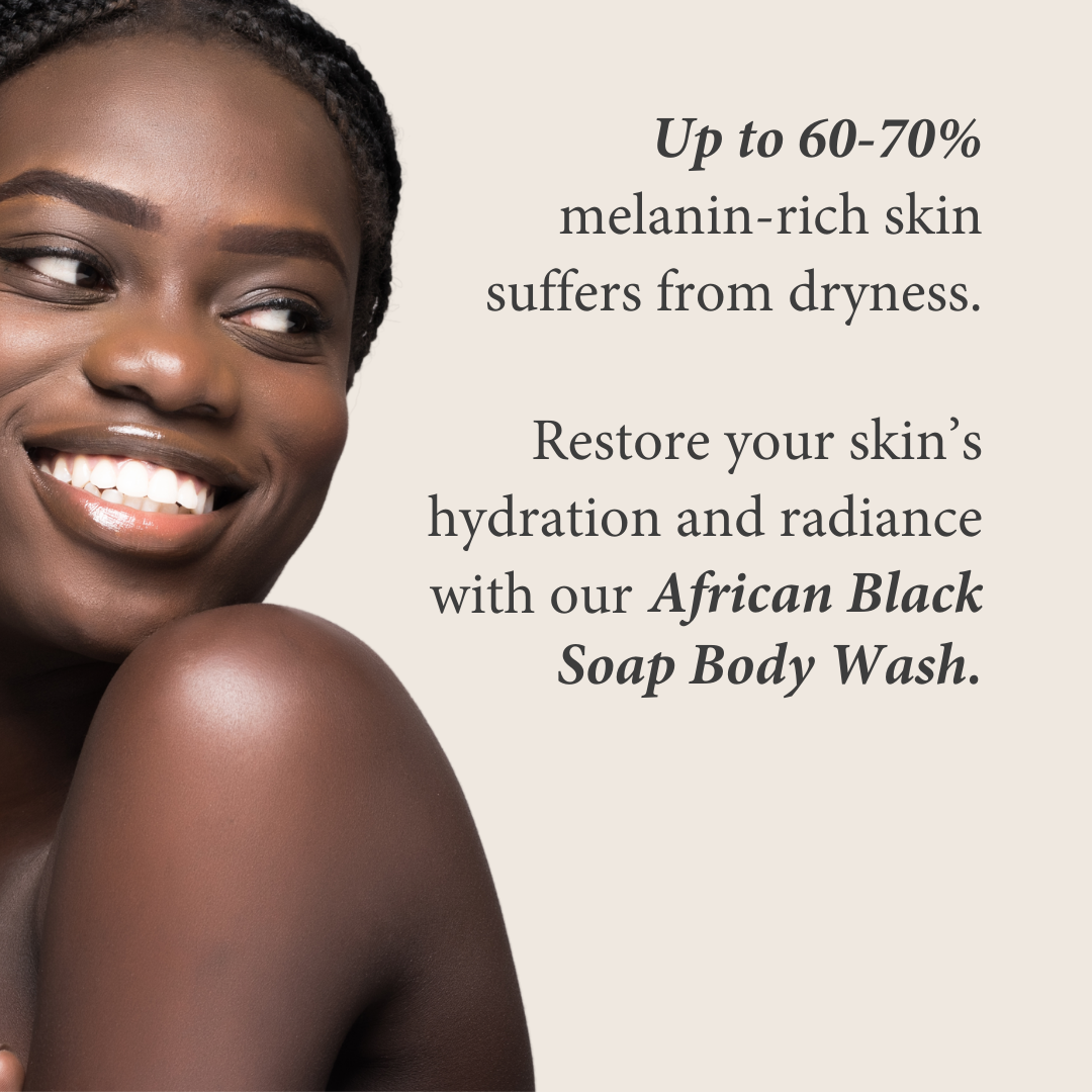 Shearadiance African Black Soap Body Wash with Colloidal Oatmeal for Dry & Sensitive Skin