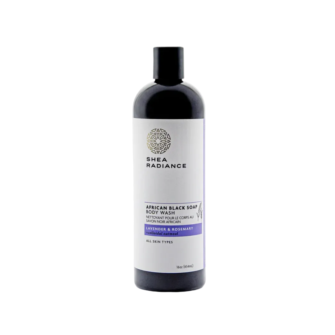 Shearadiance African Black Soap Body Wash with Colloidal Oatmeal for Dry & Sensitive Skin