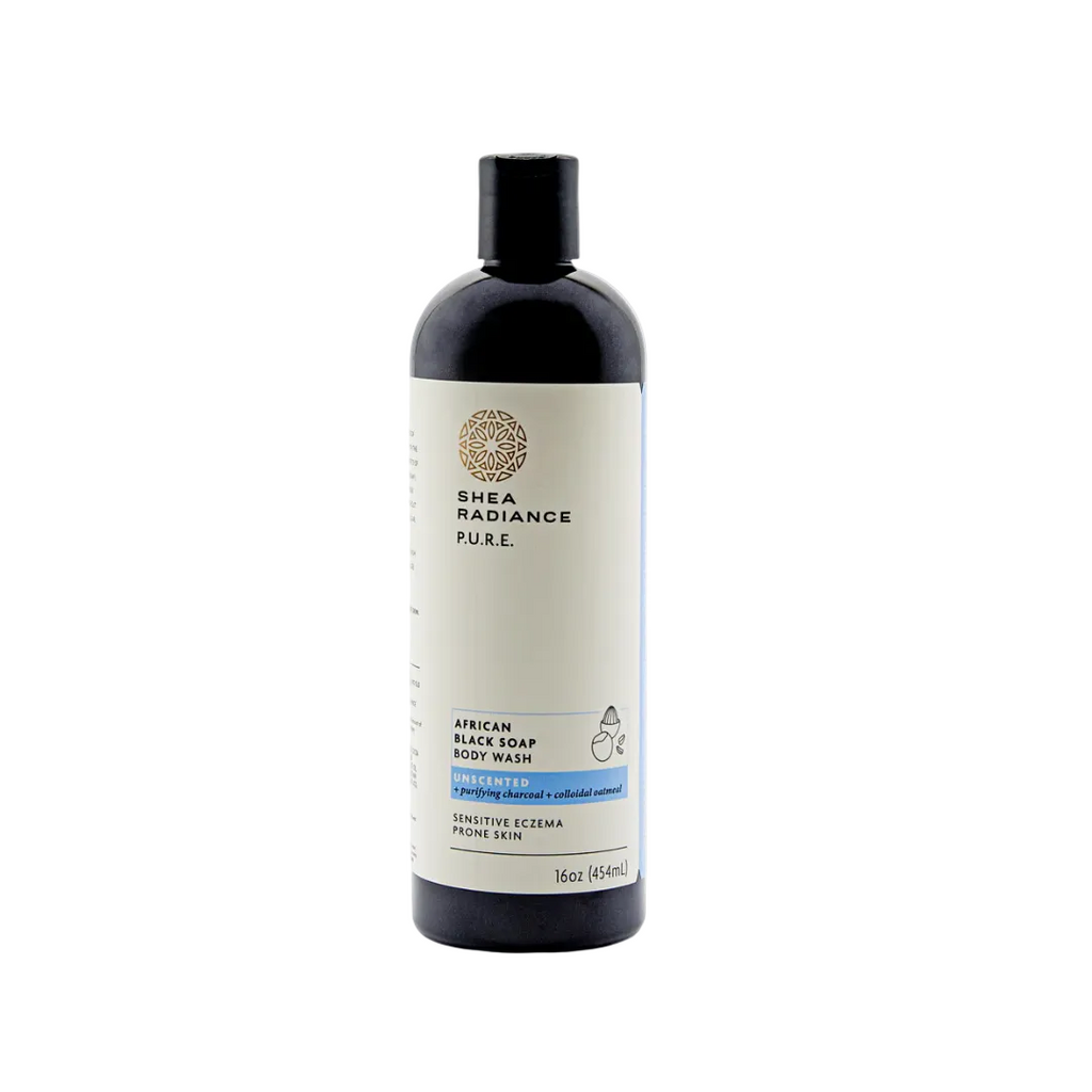Shearadiance African Black Soap Body Wash with Colloidal Oatmeal for Dry & Sensitive Skin