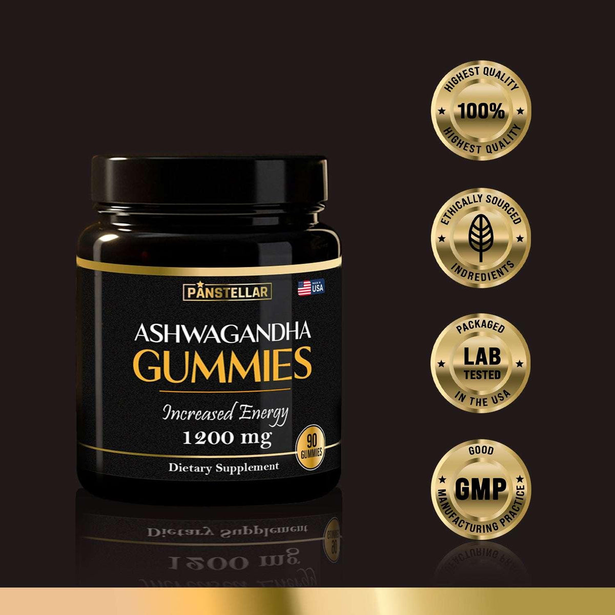 Panstellar - Ashwagandha Gummies 1200mg | 3 Months Supply