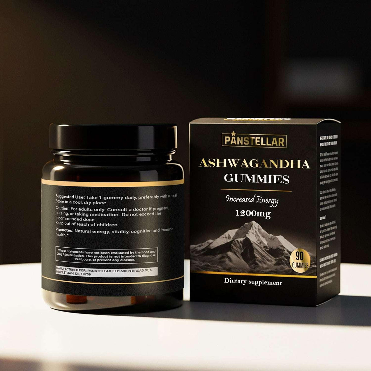 Panstellar - Ashwagandha Gummies 1200mg | 3 Months Supply