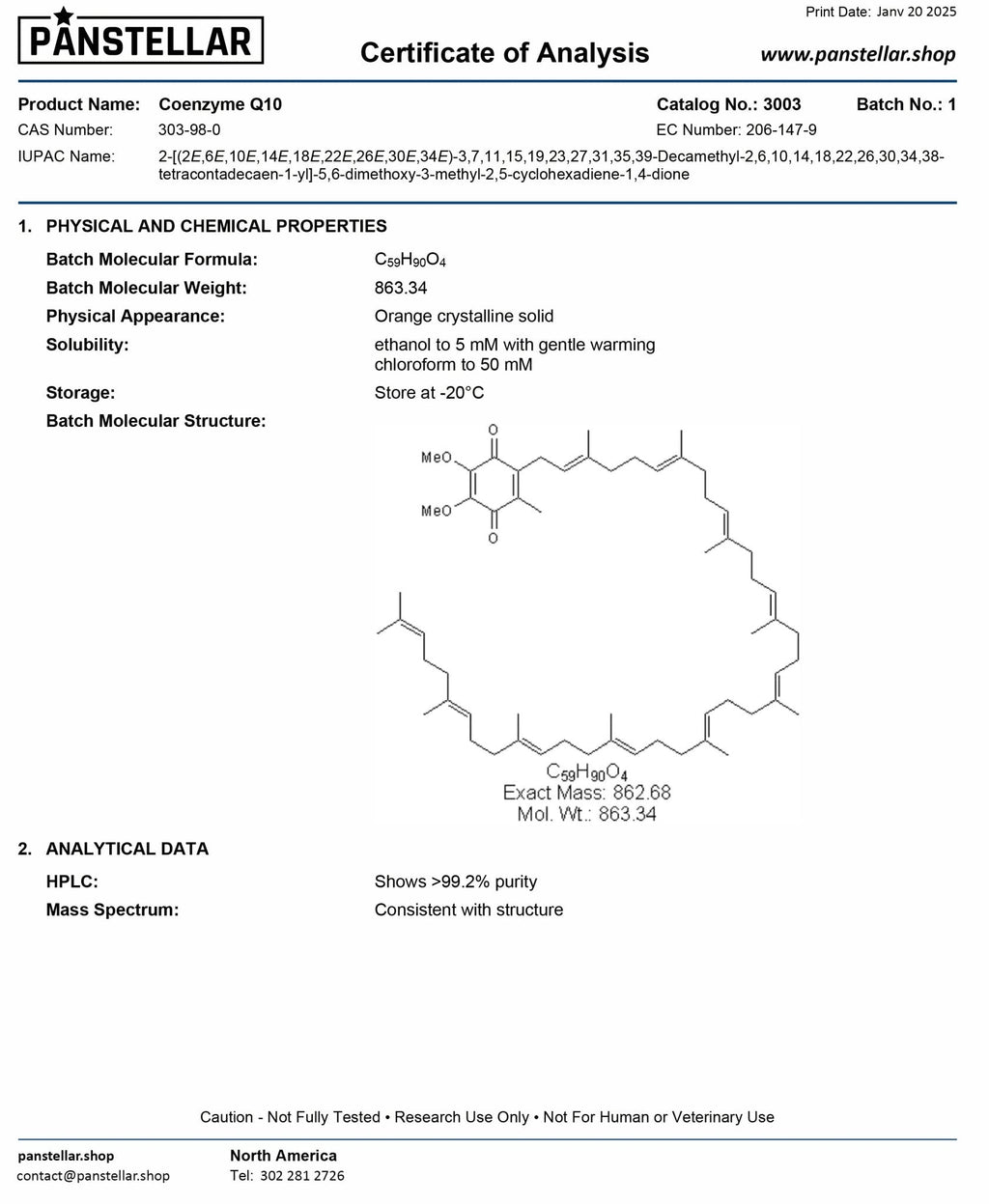 Panstellar - NAD+ Liposomal 2000mg