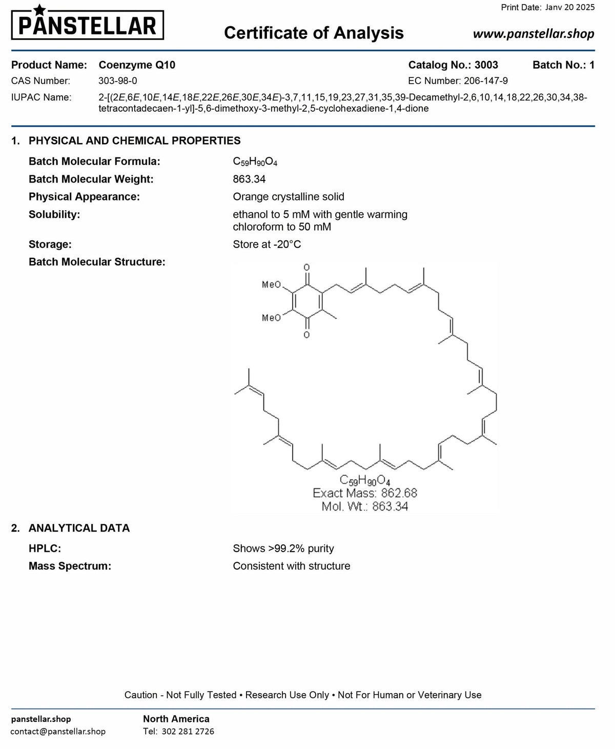 Panstellar - NAD+ Liposomal 2000mg