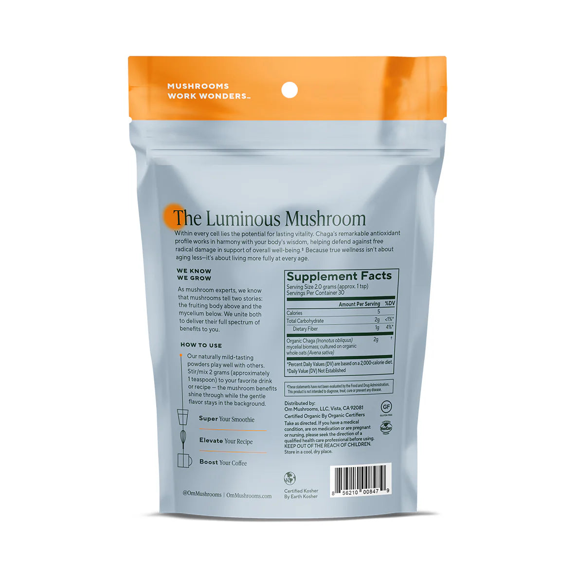 OM Mushroom Chaga Organic Mushroom Powder