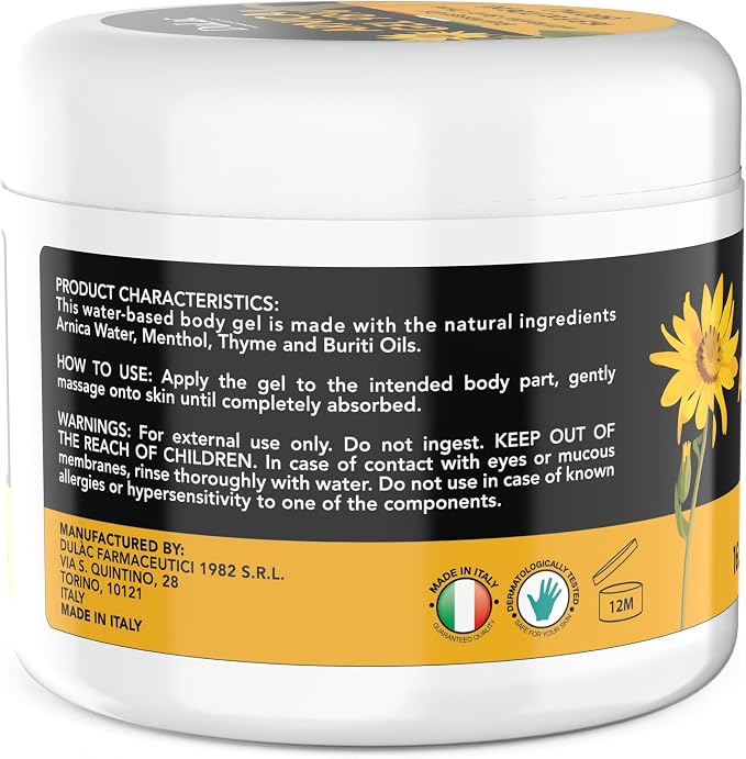 Dulac Arnica Body Massage Gel – Water-Based Cosmetic Massage Gel with Arnica Montana, Fast-Absorbing Lightweight Texture, Non-Greasy Feel, Dermatologically Tested, 16.9 fl oz