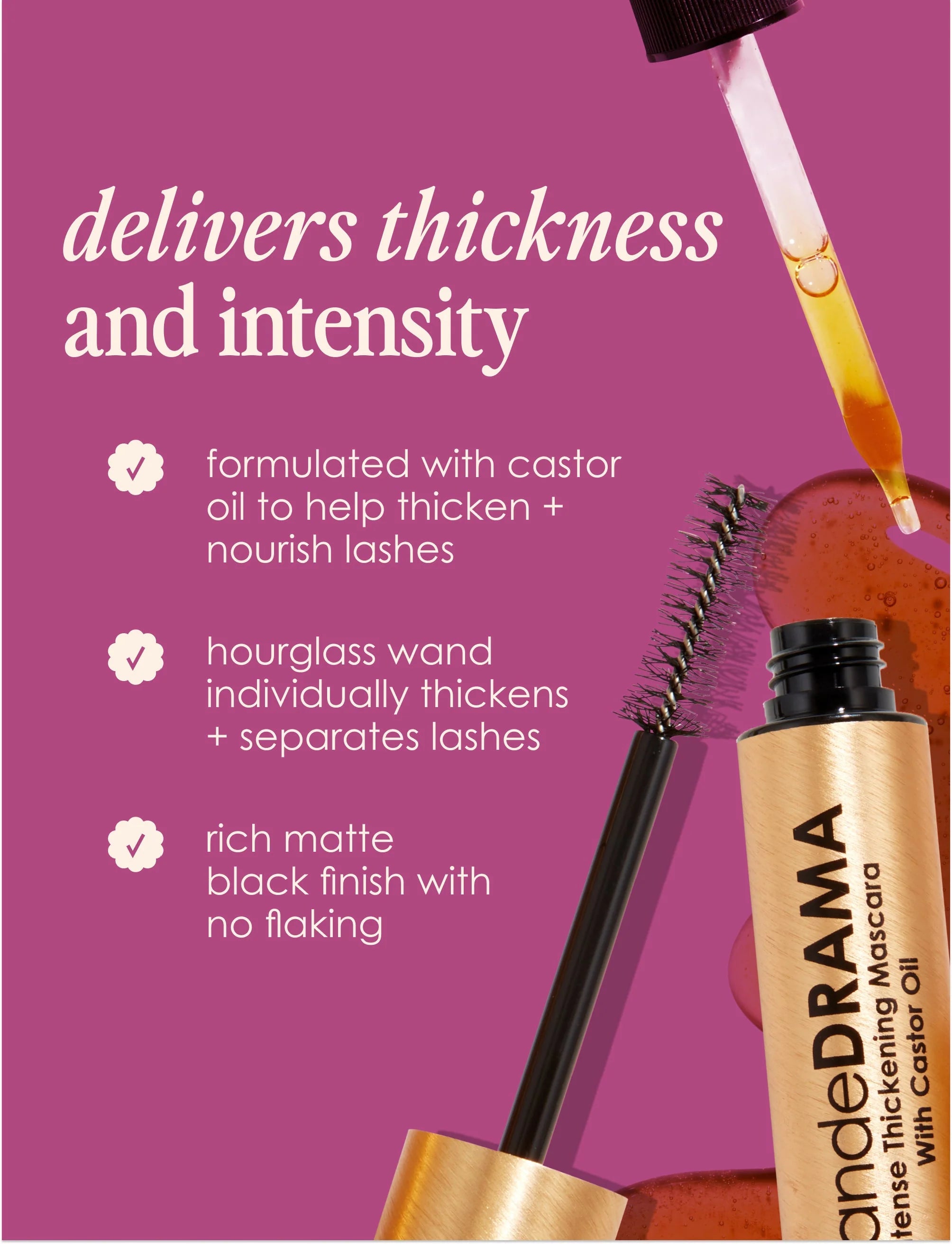 GrandeDRAMA - Intense Thickening Mascara with Castor Oil