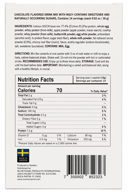 Reztart - Protein and fiber-rich powder shake with NGC®, with chocolate flavor
