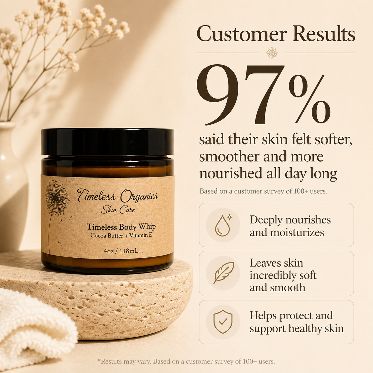Timeless Organics - Body Whip - Cocoa Butter + Vitamin E
