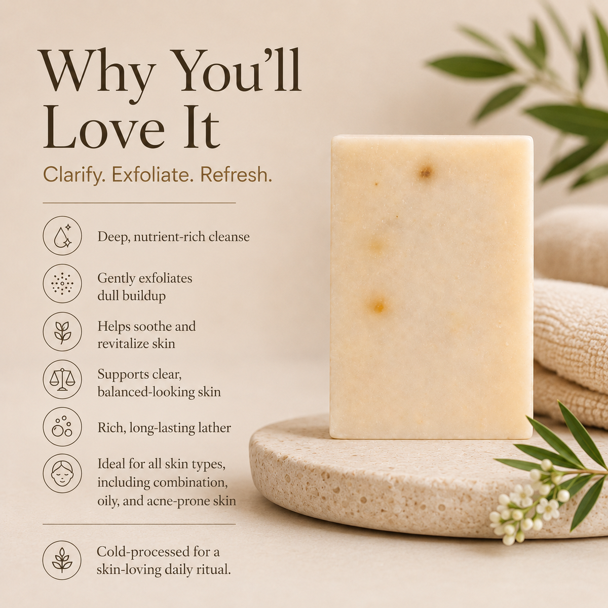 Timeless Organics - Grapefruit + Tea Tree Clarifying Bar