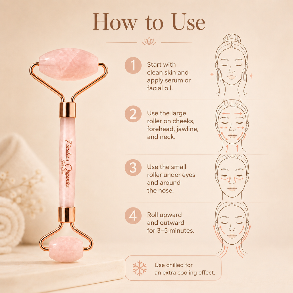 Timeless Organics - Rose Quartz Facial Roller