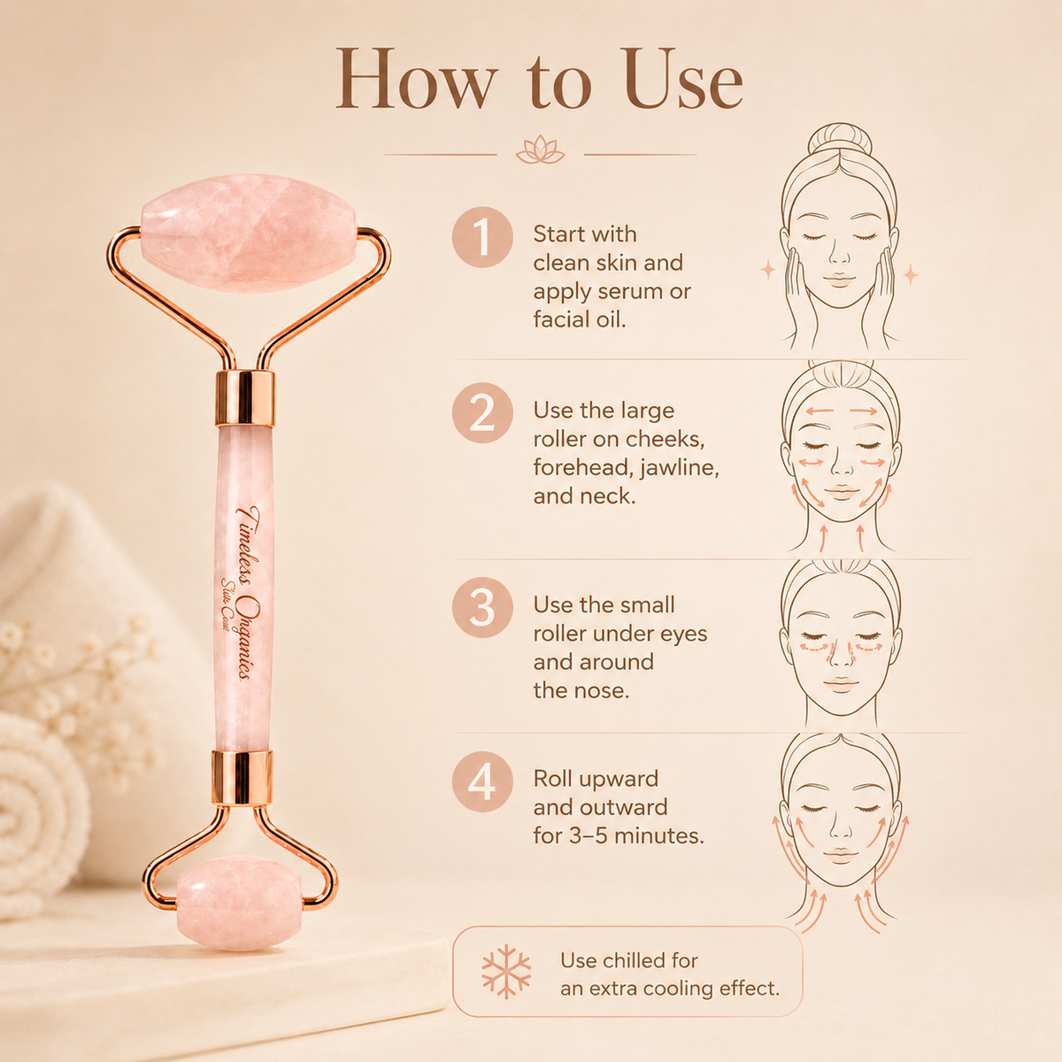 Timeless Organics - Rose Quartz Facial Roller