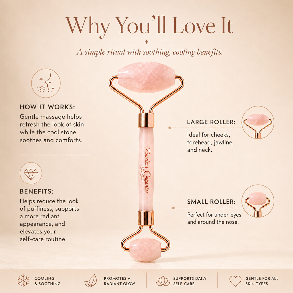 Timeless Organics - Rose Quartz Facial Roller