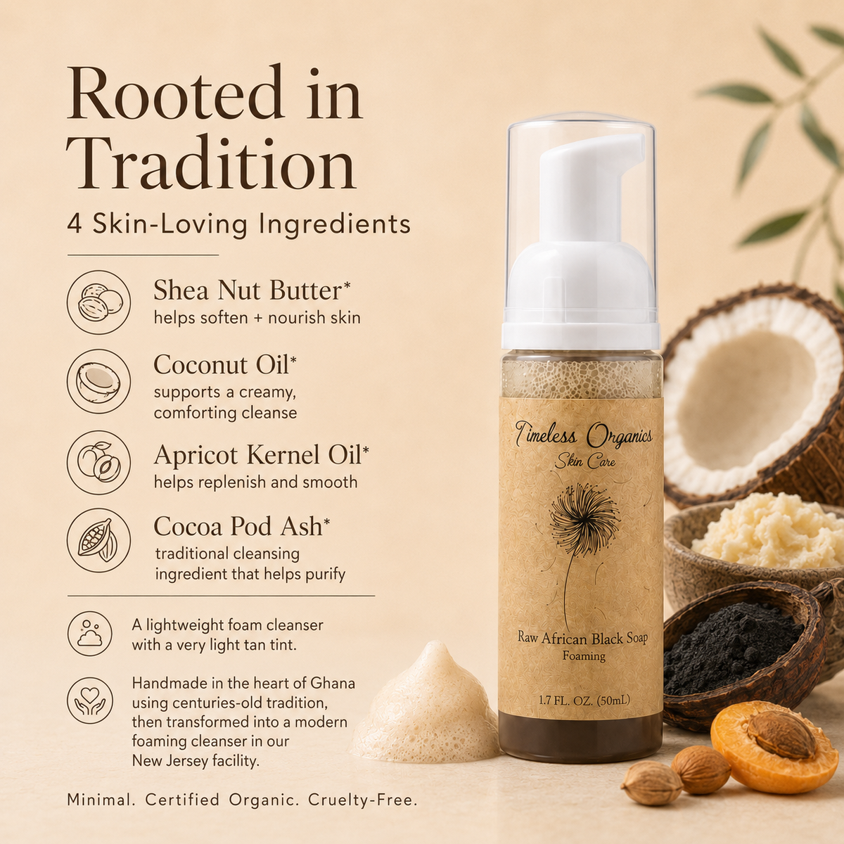 Timeless Organics - Liquid RAW African Black Soap - Foaming