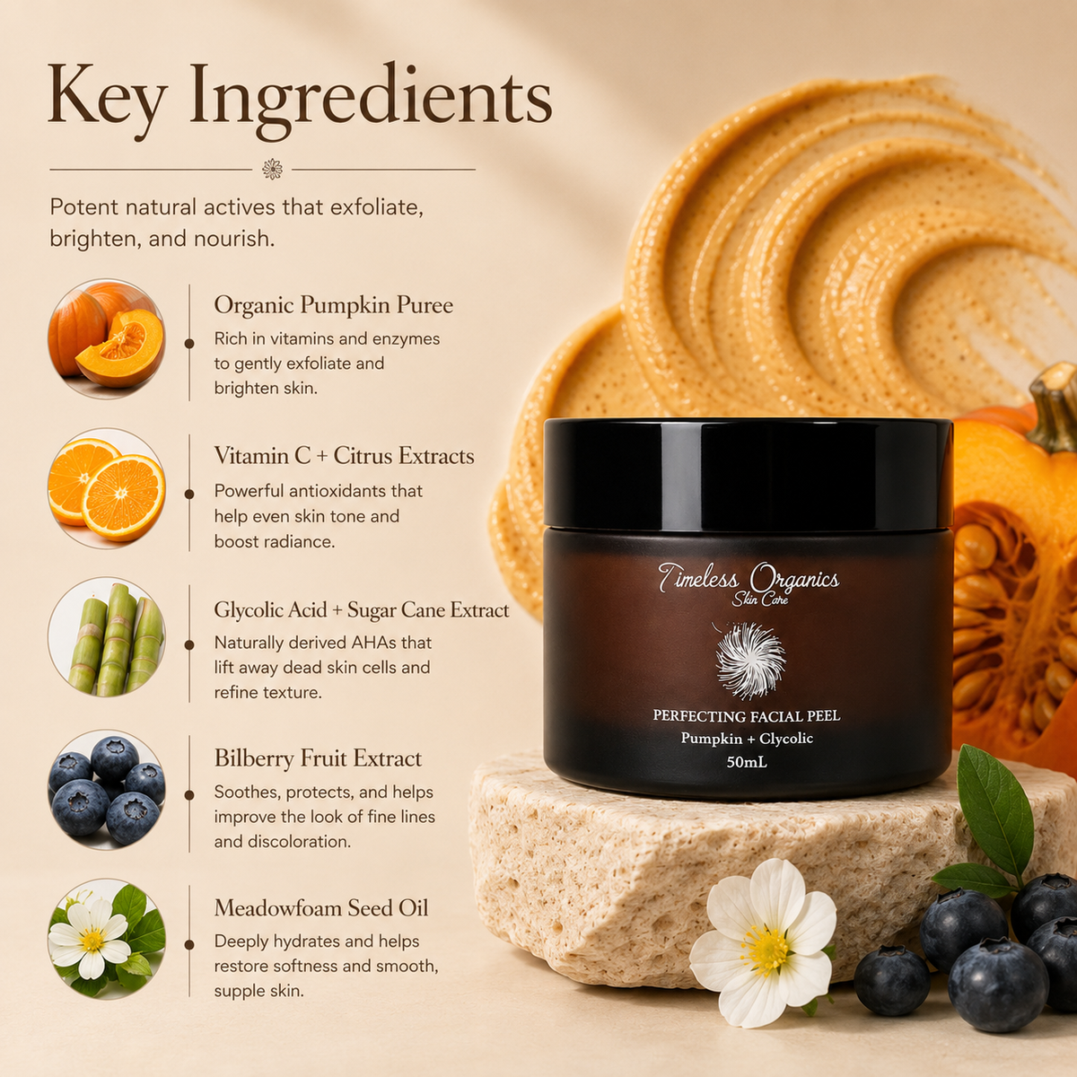 Timeless Organics - Pumpkin + Glycolic Facial Peel