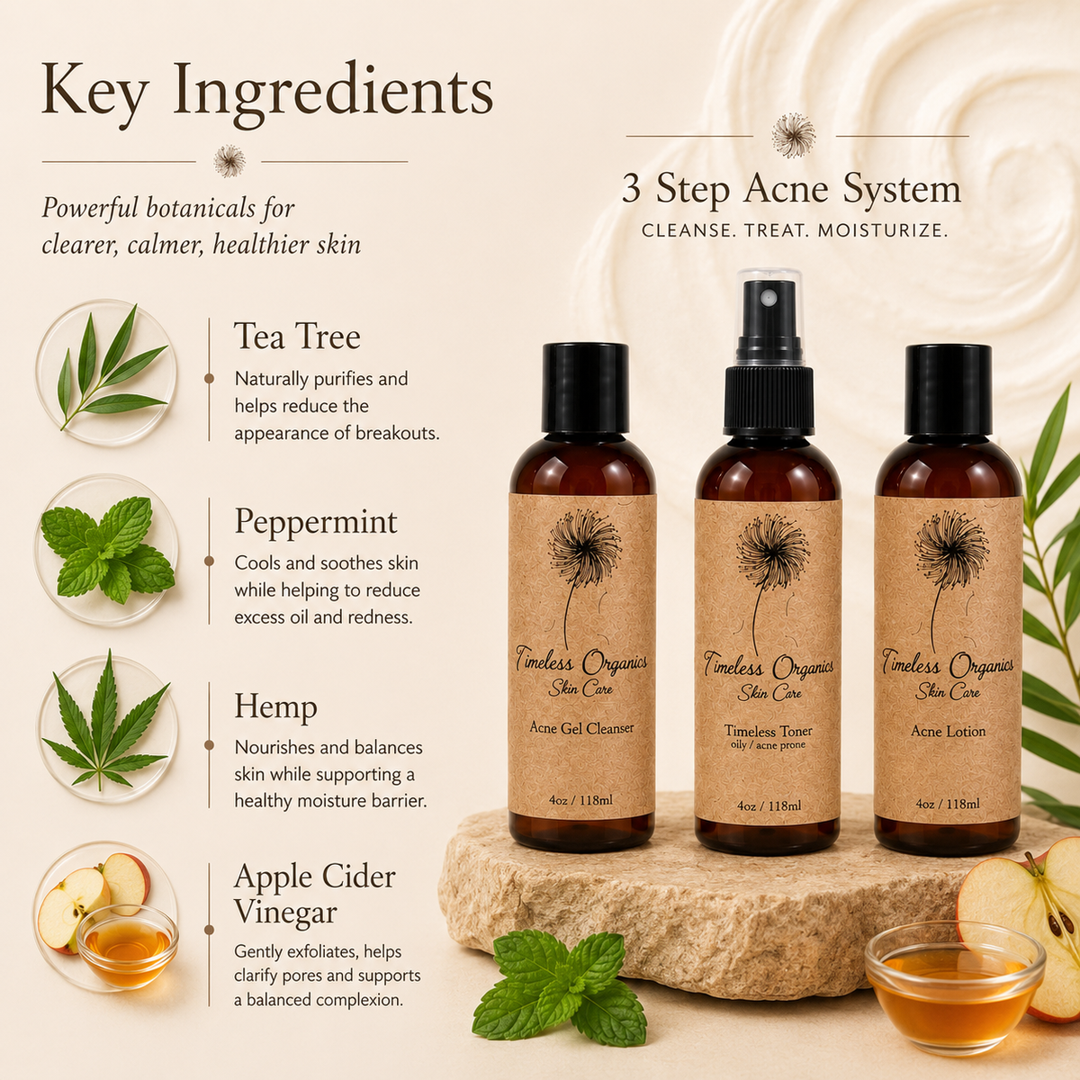 Timeless Organics - 3-Step Acne System