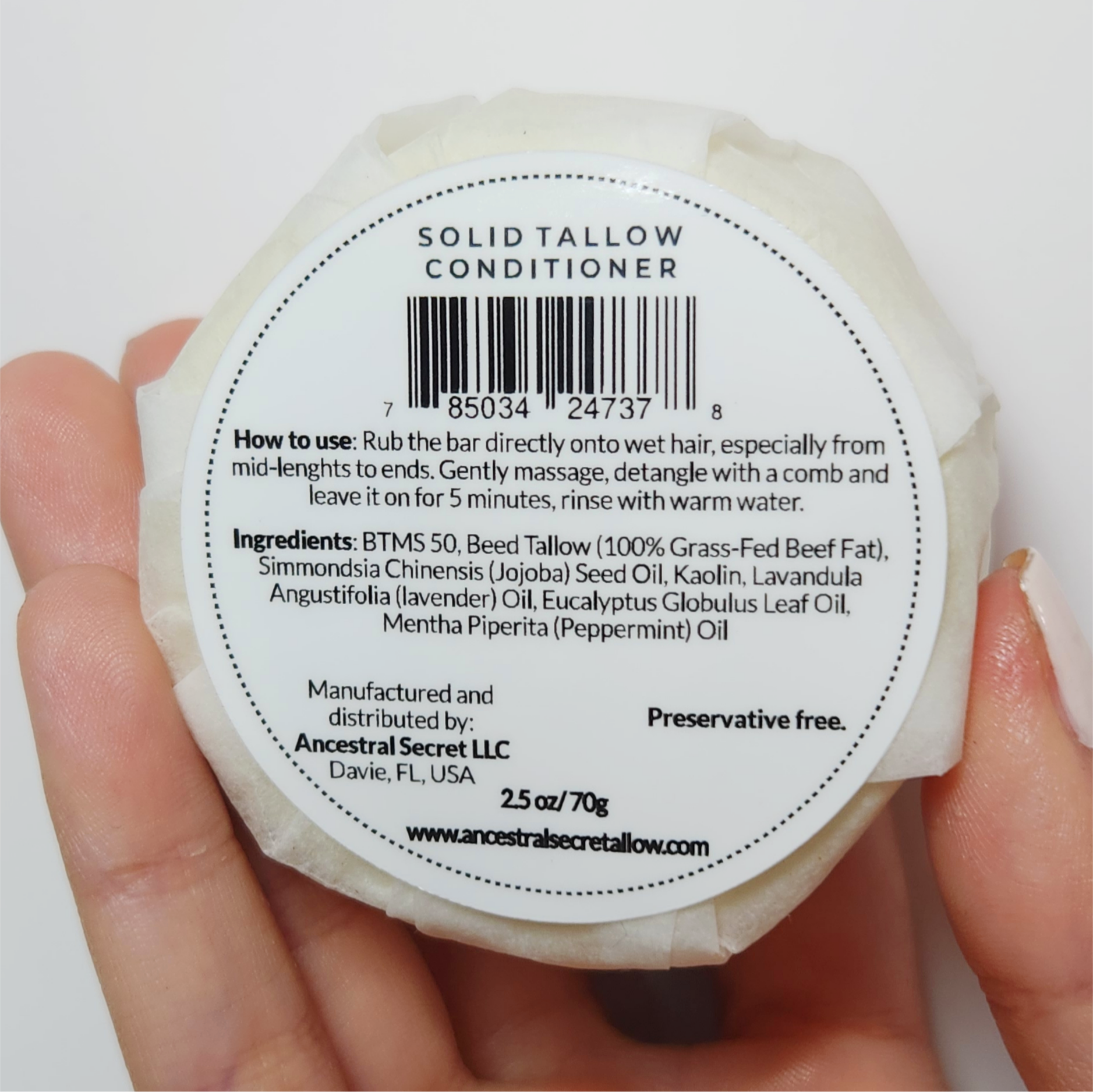 Ancestral Secret - Tallow Conditioner Bar –  Straight & Wavy hair