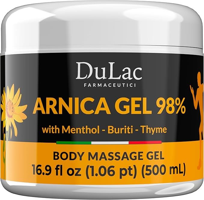 Dulac Arnica Body Massage Gel – Water-Based Cosmetic Massage Gel with Arnica Montana, Fast-Absorbing Lightweight Texture, Non-Greasy Feel, Dermatologically Tested, 16.9 fl oz