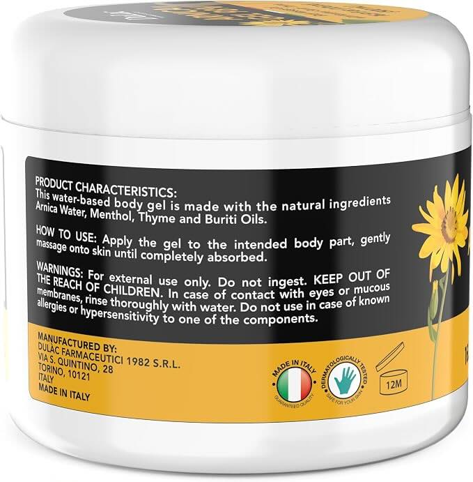 Dulac Arnica Body Massage Gel – Water-Based Cosmetic Massage Gel with Arnica Montana, Fast-Absorbing Lightweight Texture, Non-Greasy Feel, Dermatologically Tested, 16.9 fl oz