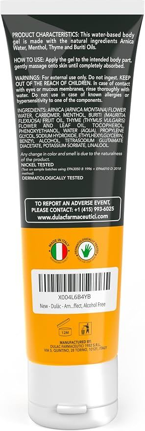 Dulac Arnica Body Massage Gel – Water-Based Cosmetic Massage Gel with Arnica Montana, Fast-Absorbing Lightweight Texture, Non-Greasy Feel, Dermatologically Tested, 3.38 Fl Oz