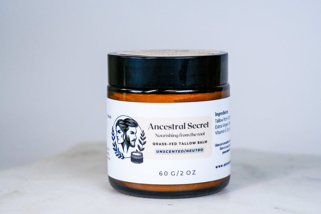 Ancestral Secret - Unscented tallow balm for sensitive skin - 0.55 Oz | 2 Oz