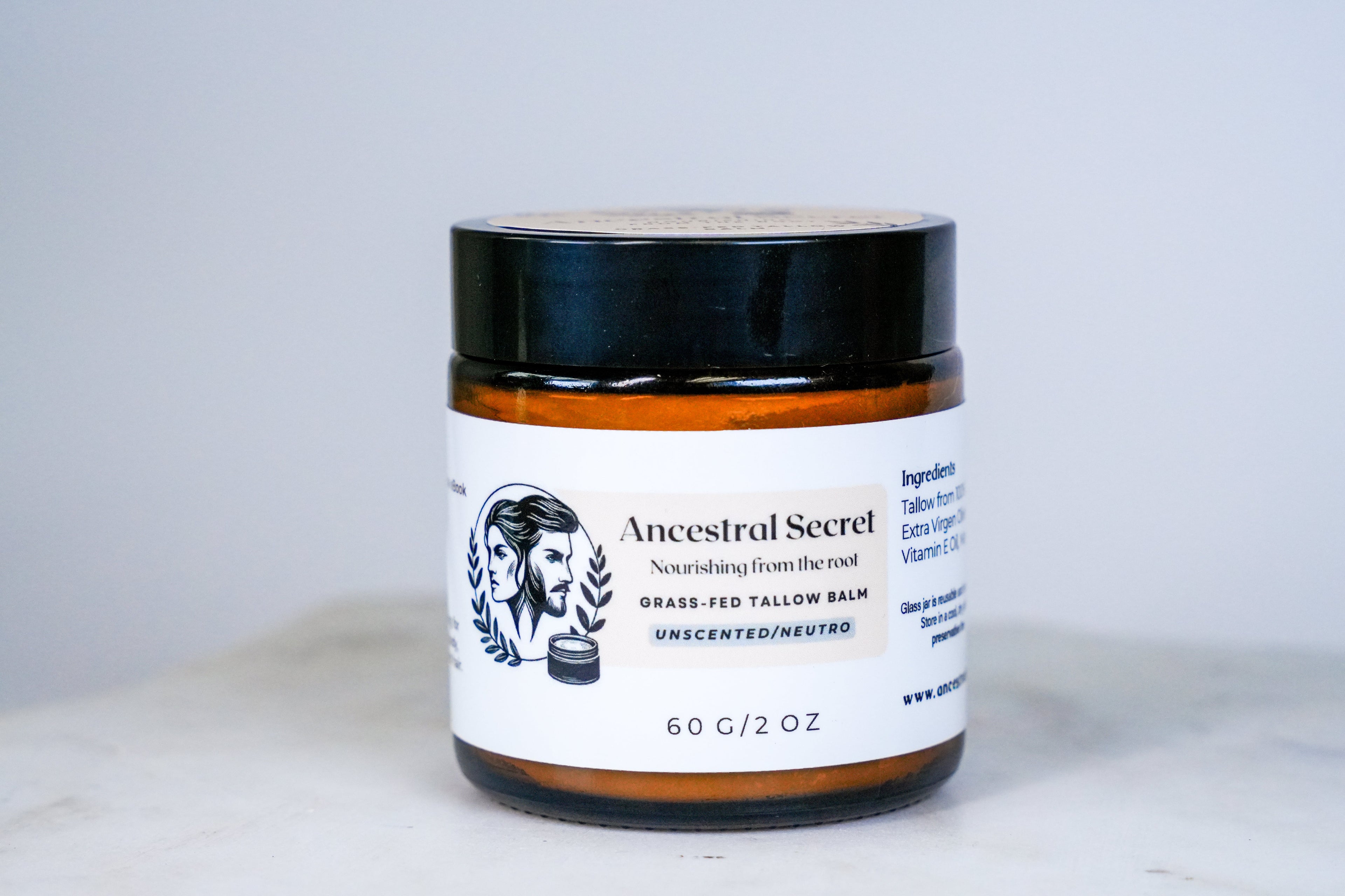 Ancestral Secret - Unscented tallow balm for sensitive skin - 0.55 Oz | 2 Oz