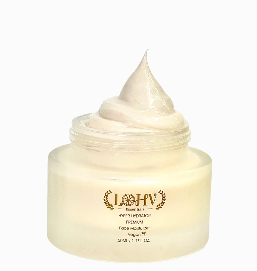 LOHV ESSENTIALS - PREMIUM 100% VEGAN HYPER HYDRATOR Face Moisturizer With SPF 30 + Hyaluronic Acid + Lactic acid + Vitamin C + Kombucha