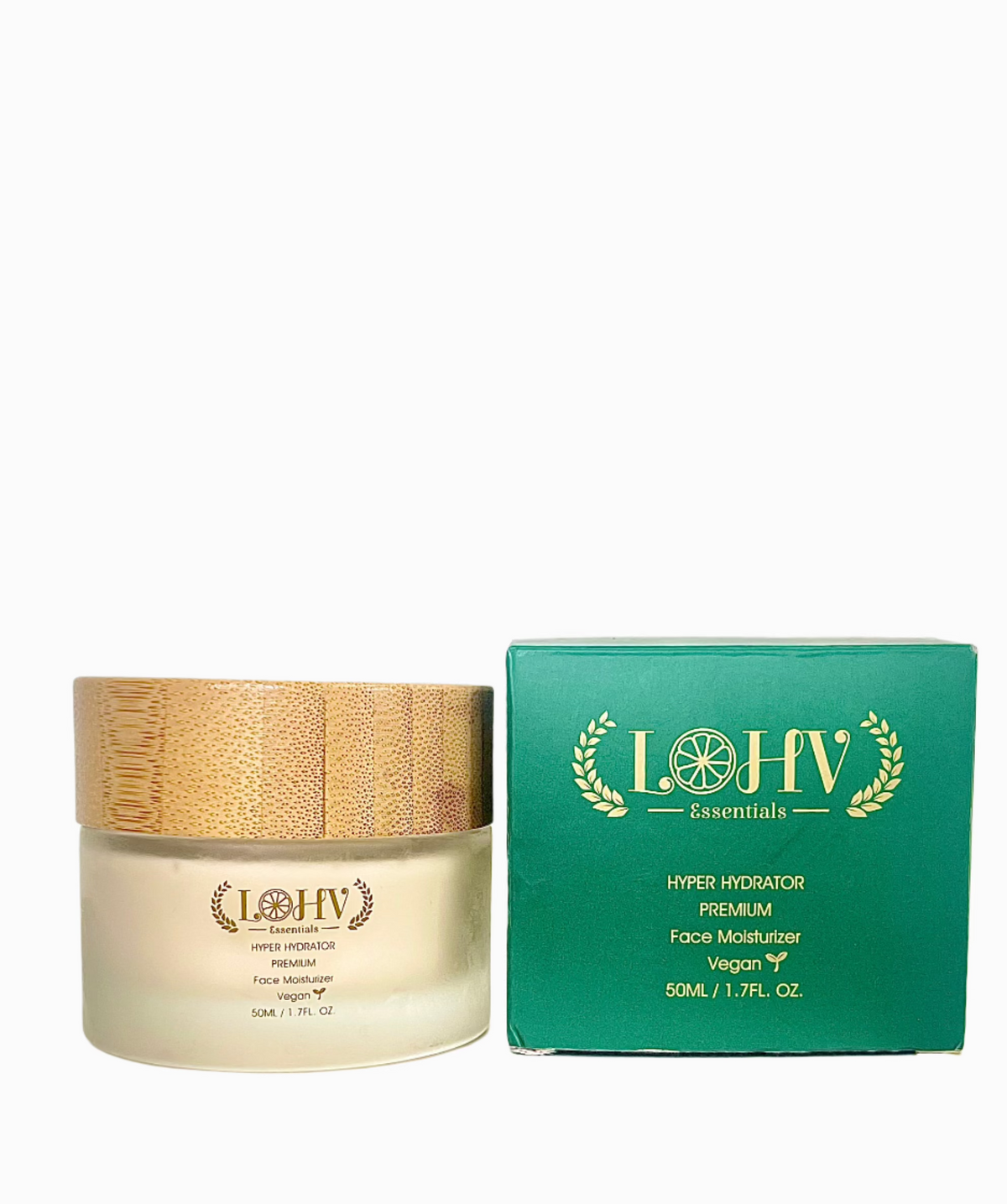 LOHV ESSENTIALS - PREMIUM 100% VEGAN HYPER HYDRATOR Face Moisturizer With SPF 30 + Hyaluronic Acid + Lactic acid + Vitamin C + Kombucha