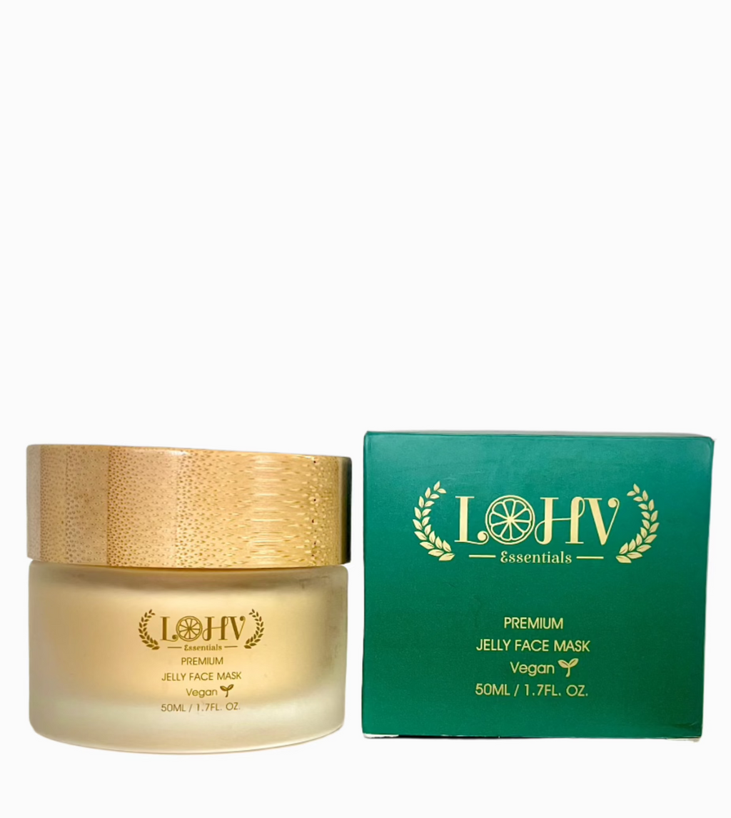 LOHV ESSENTIALS - PREMIUM 100% VEGAN Rejuvenating JELLY FACE MASK With Retinol + Turmeric + Aloe Vera + Lactic acid + Rosemary Leaf