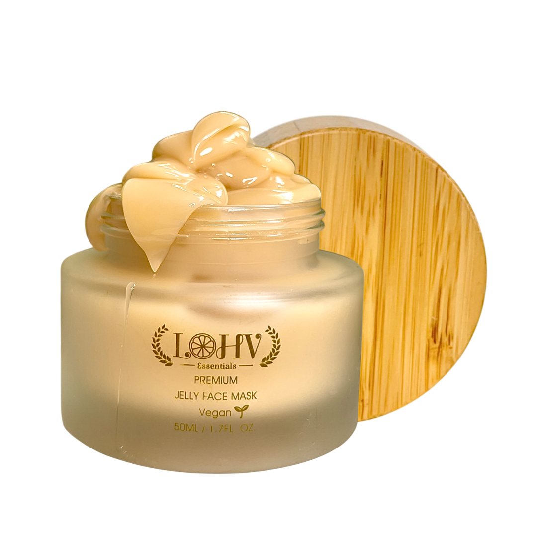 LOHV ESSENTIALS - PREMIUM 100% VEGAN Rejuvenating JELLY FACE MASK With Retinol + Turmeric + Aloe Vera + Lactic acid + Rosemary Leaf