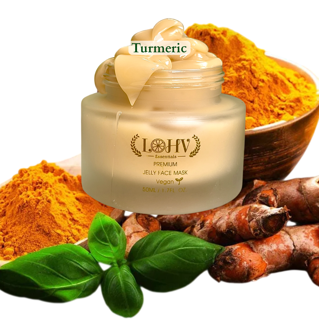 LOHV ESSENTIALS - PREMIUM 100% VEGAN Rejuvenating JELLY FACE MASK With Retinol + Turmeric + Aloe Vera + Lactic acid + Rosemary Leaf