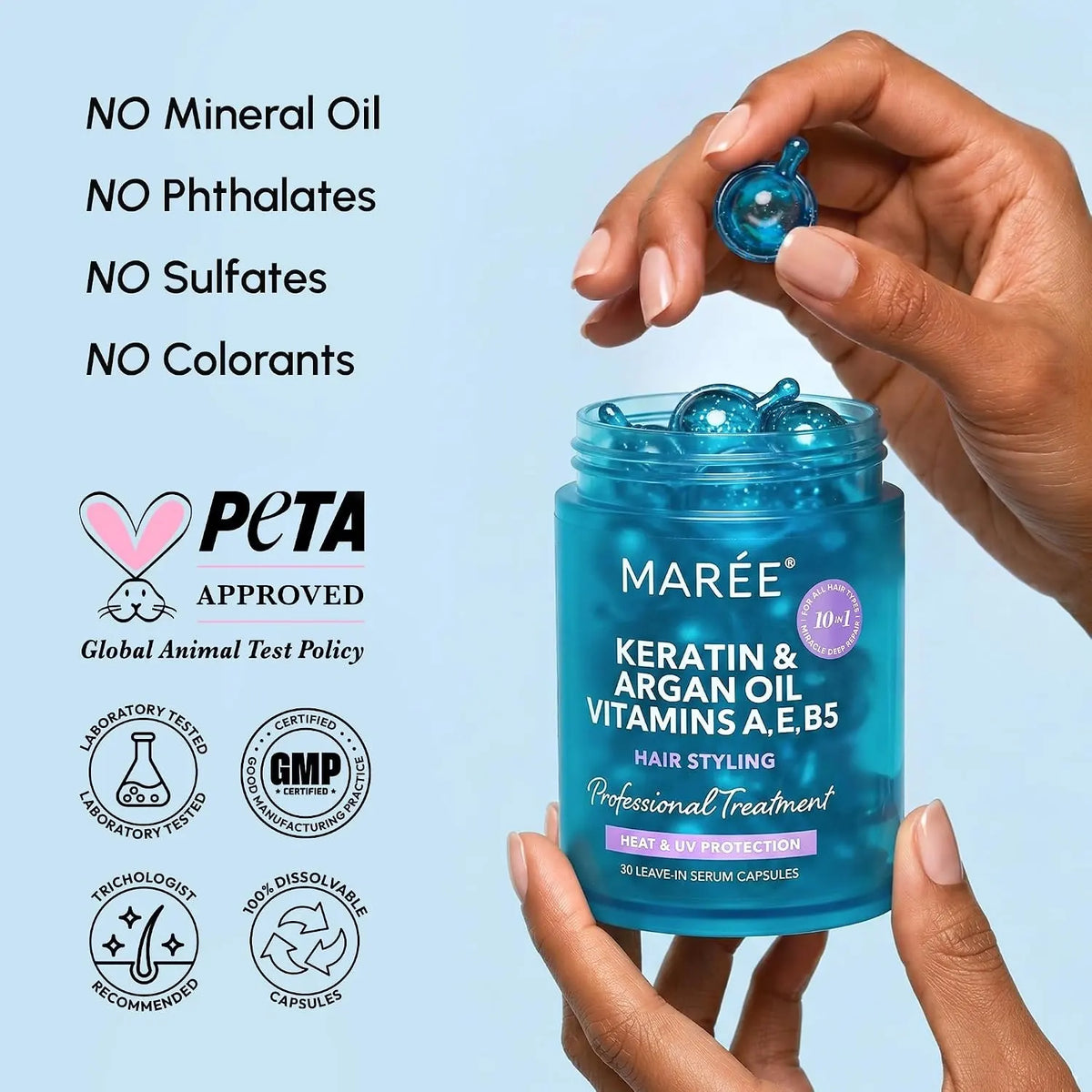 Maree - Keratin Oil Capsules for Frizz Control