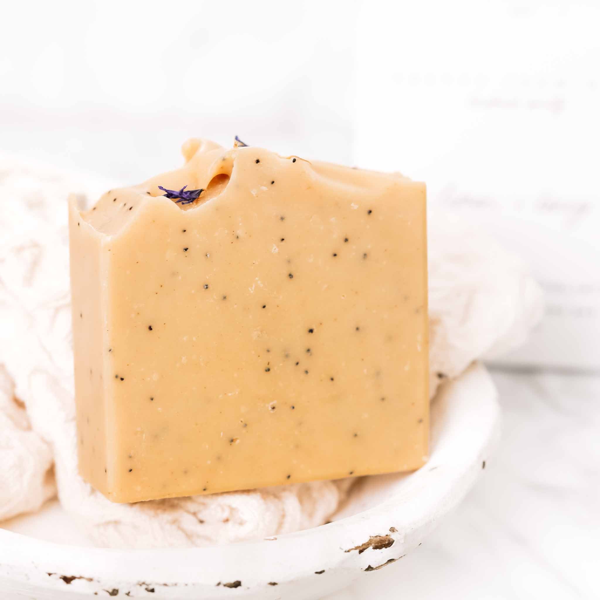 Pretty Farm Girl  - Lemon + Honey + Poppy Seed Handmade Tallow and Goat Milk Soap Bar
