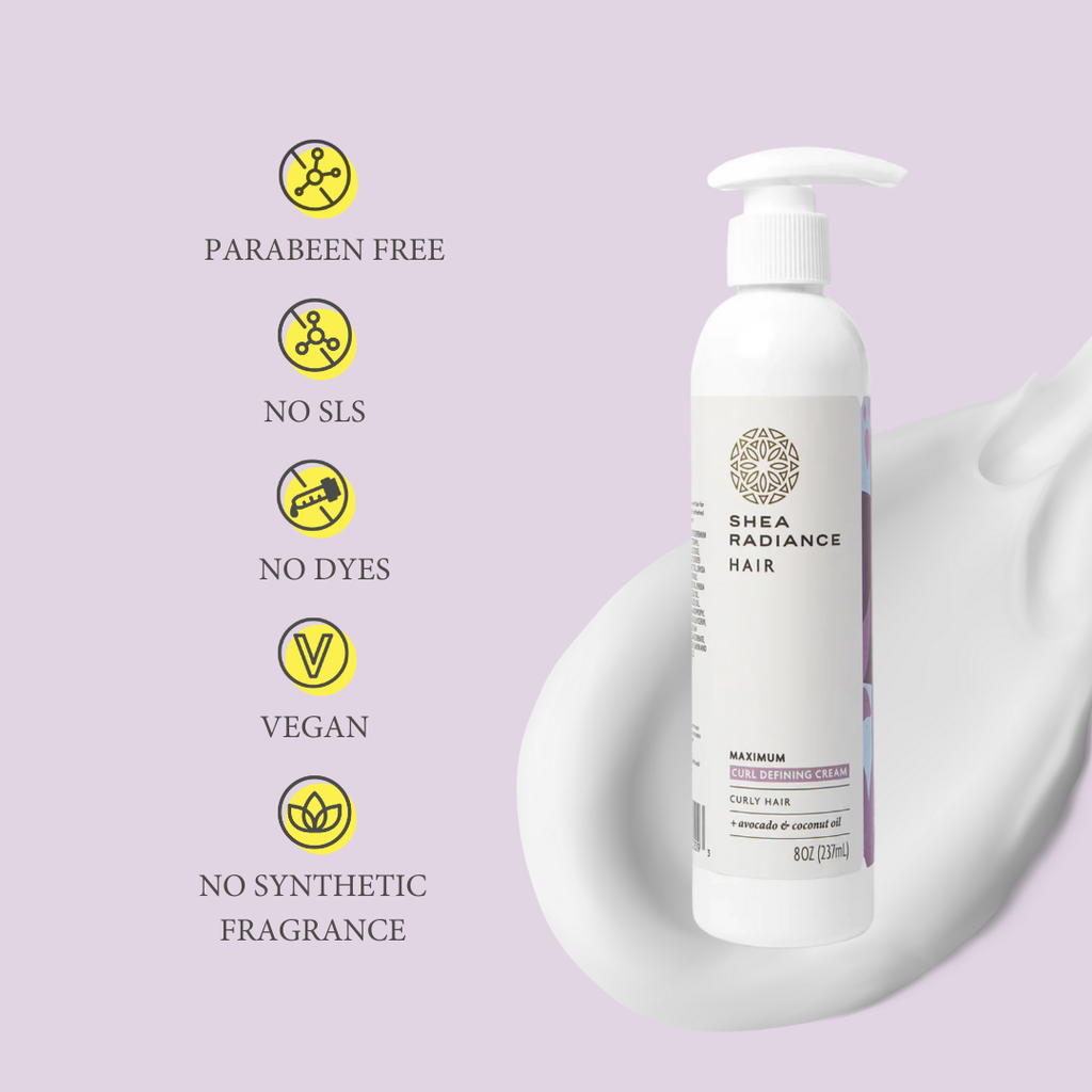 Shearadiance Maximum Curl Defining Cream for Curly, Coily & Kinky Hair – Frizz Control & Moisture