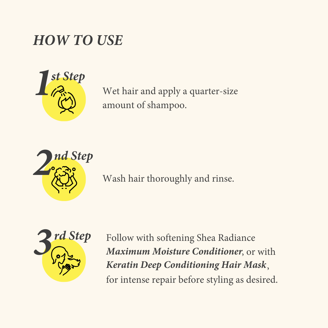Shearadiance Maximum Moisture Shampoo for Dry, Curly & Natural Hair with Rosemary & Peppermint