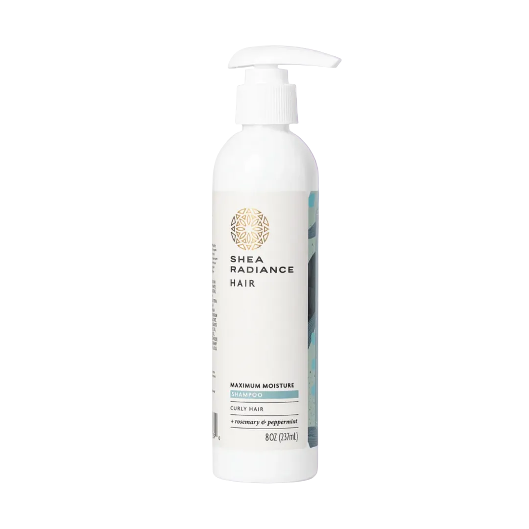 Shearadiance Maximum Moisture Shampoo for Dry, Curly & Natural Hair with Rosemary & Peppermint