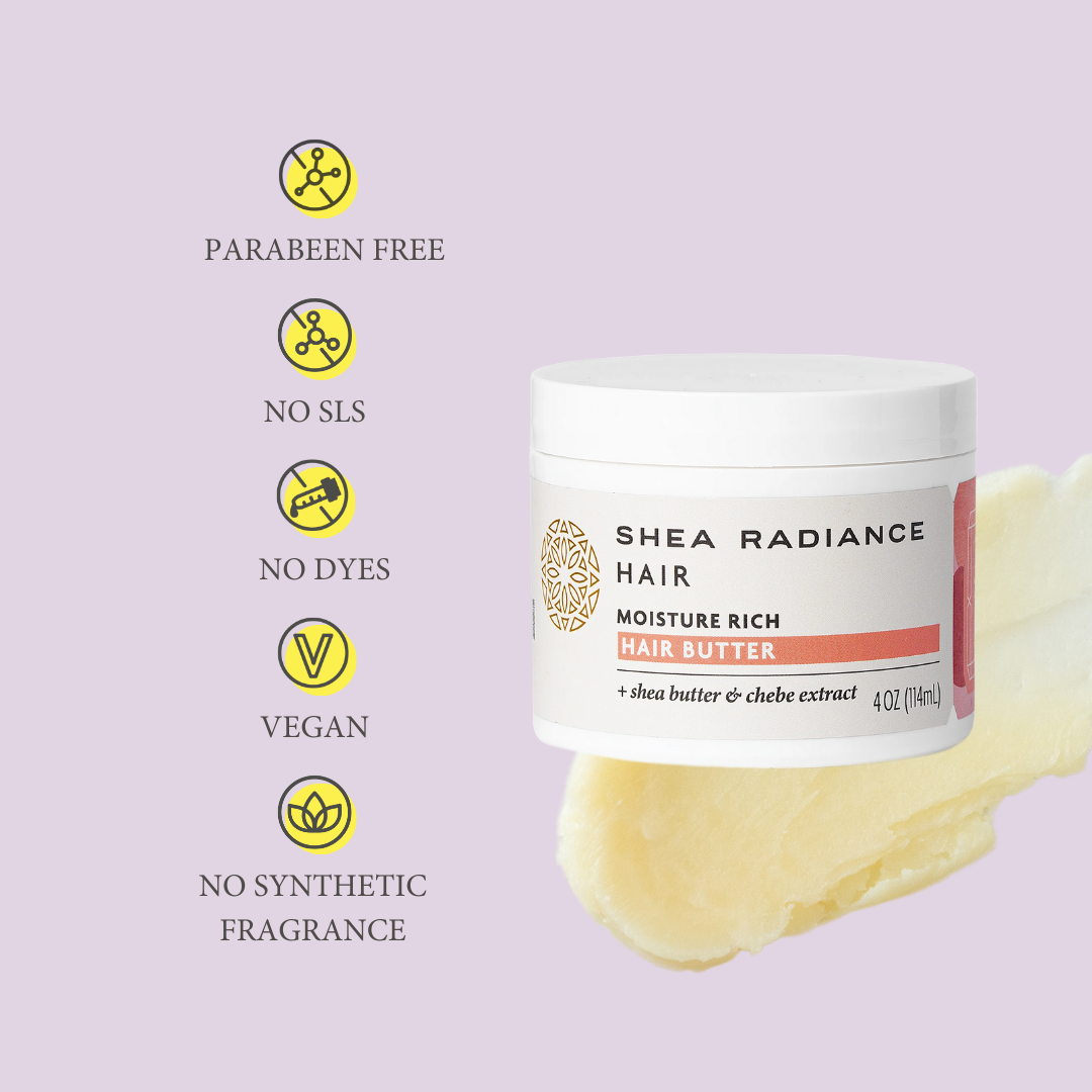 Shearadiance Moisture Rich Hair Butter for Natural & Curly Hair with Unrefined Shea Butter